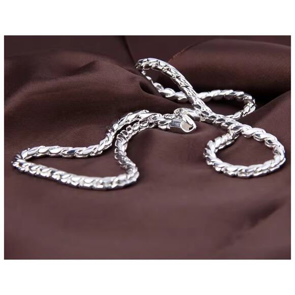 Snake chain LINK - Necklace - silver - 5mm 22" - Picture 3 of 5